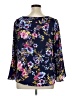 Counterparts 100% Polyester Floral Blue Long Sleeve Blouse Size XL - photo 2