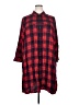 Lane Bryant 100% Rayon Plaid Red 3/4 Sleeve Button-Down Shirt Size 18 - photo 1