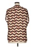 Etcetera 100% Polyester Chevron-herringbone Gold Short Sleeve Blouse Size 16 - photo 2