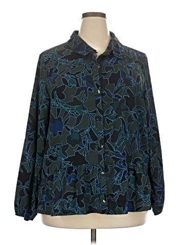 LOGO by Lori Goldstein Long Sleeve Blouse (view 1)