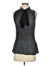 DKNY 100% Polyester Chevron-herringbone Black Gray Sleeveless Blouse Size S - photo 1