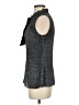 DKNY 100% Polyester Chevron-herringbone Black Gray Sleeveless Blouse Size S - photo 5