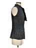 DKNY 100% Polyester Chevron-herringbone Black Gray Sleeveless Blouse Size S - photo 4