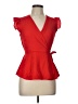 Monteau Red Short Sleeve Top Size L - photo 1