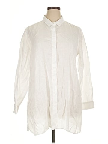 Garnet Hill 3/4 Sleeve Button-Down Shirt (view 1)