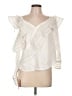 Self-Portrait Ivory One-Shoulder Frilled Blouse Size 10 - photo 1