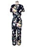 Ann Taylor LOFT 100% Rayon Floral Blue Jumpsuit Size 6 - photo 2