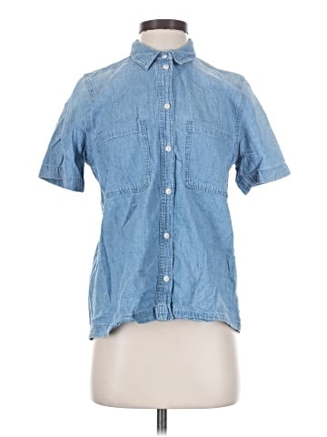 Madewell Denim Short-Sleeve Button-Up Shirt in Brickton Wash (view 1)