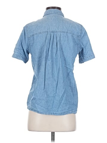 Madewell Denim Short-Sleeve Button-Up Shirt in Brickton Wash (view 2)