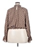 Worthington 100% Polyester Houndstooth Brown Long Sleeve Blouse Size XXL - photo 2