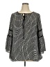 Avenue 100% Polyester Gray Long Sleeve Blouse Size 18 Plus - photo 1