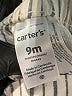 Carter's 100% Cotton Stripes Ivory Shorts 6-9 MO / 9 MO - photo 3
