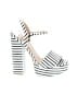 Chinese Laundry Stripes White Heels Size 7 1/2 - photo 1
