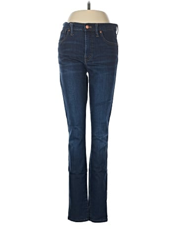 Madewell Tall 9" Mid-Rise Skinny Jeans in Larkspur Wash: TENCEL&trade; Denim Edition (view 1)
