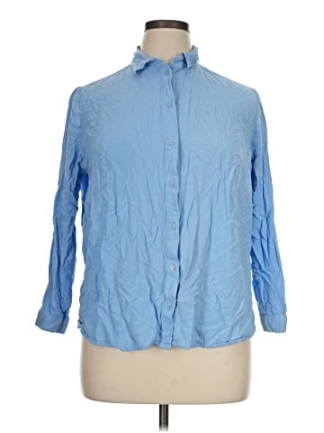 Divided by H&M 3/4 Sleeve Button-Down Shirt (view 1)