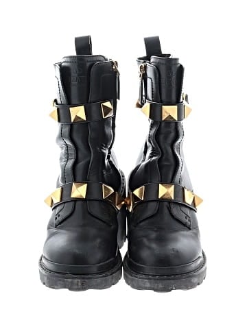 Valentino Garavani Leather Roman Stud Combat Boots (view 2)