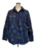 Just My Size 100% Polyester Paisley Blue Long Sleeve Blouse Size 2X Plus - photo 1