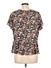 Gap 100% Polyester Floral Black Short Sleeve Blouse Size L - photo 2