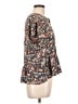 Gap 100% Polyester Floral Black Short Sleeve Blouse Size L - photo 4