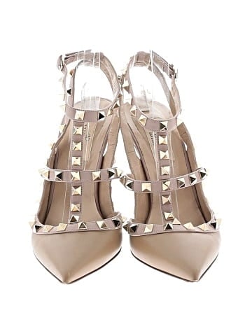 Valentino Garavani Leather Rockstud Ankle-Strap Heels (view 2)