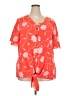 Cato 100% Polyester Orange Short Sleeve Blouse Size 22 - 24 - photo 1