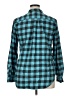 Lands' End 100% Cotton Checkered-gingham Teal Long Sleeve Button-Down Shirt Size 16 - photo 2
