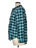 Lands' End 100% Cotton Checkered-gingham Teal Long Sleeve Button-Down Shirt Size 16 - photo 5
