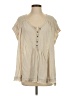 Free People Tan Short Sleeve Blouse Size XS - photo 1