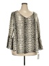 NY Collection 100% Polyester Silver 3/4 Sleeve Blouse Size 2X - photo 1