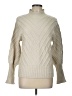 Catherine Malandrino Chevron-herringbone Ivory Turtleneck Sweater Size L - photo 1