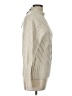Catherine Malandrino Chevron-herringbone Ivory Turtleneck Sweater Size L - photo 4