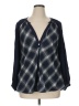 Weekend Suzanne Betro 100% Polyester Argyle Blue 3/4 Sleeve Blouse Size XL - photo 1