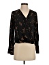 Halogen 100% Polyester Floral Black Long Sleeve Blouse Size XXS - photo 1