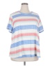 ModCloth Stripes White Short Sleeve Top Size 4X - photo 1