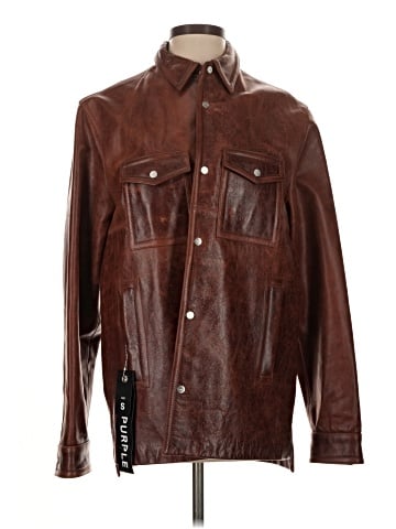 Purple Brand Unisex Leather Jacket (view 1)