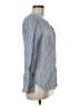Ann Taylor 100% Rayon Stripes Blue Long Sleeve Blouse Size M - photo 4