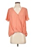 Azoe 100% Polyester Orange Short Sleeve Blouse Size S - photo 1