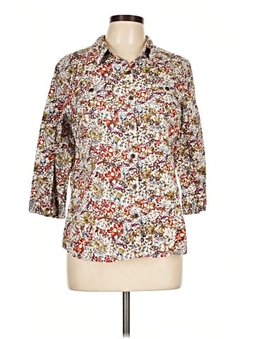 Christopher & Banks 3/4 Sleeve Button-Down Shirt (view 1)
