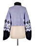 Boohoo Argyle Purple Pullover Sweater Size M - photo 2