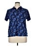 Lands' End 100% Cotton Floral Blue Short Sleeve Blouse Size XL - photo 1