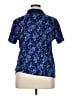 Lands' End 100% Cotton Floral Blue Short Sleeve Blouse Size XL - photo 2