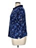 Lands' End 100% Cotton Floral Blue Short Sleeve Blouse Size XL - photo 5