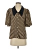 J.ING 100% Polyester Brown Short Sleeve Blouse Size XS - photo 1