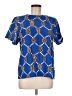 Susan Graver 100% Polyester Blue Short Sleeve Blouse Size M - photo 1