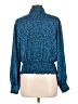 Who What Wear 100% Polyester Animal Print Blue Long Sleeve Blouse Size L - photo 2