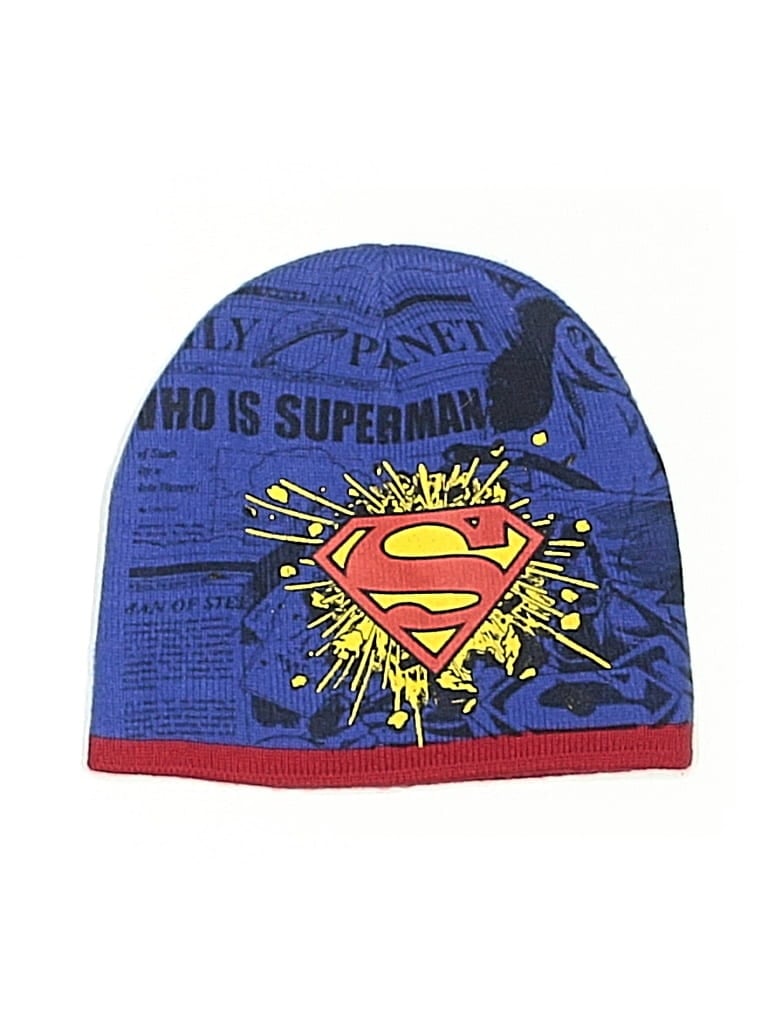 Pre-owned Superman Kids' Beanie Hat In Blue