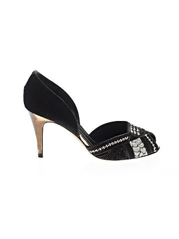Rene Caovilla Beaded Peep Toe Pumps (view 1)
