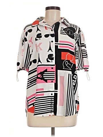 Karl Lagerfeld Paris 3/4 Sleeve Button-Down Shirt (view 1)