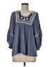 Max Studio 100% Cotton Blue 3/4 Sleeve Blouse Size M - photo 1