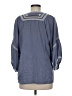 Max Studio 100% Cotton Blue 3/4 Sleeve Blouse Size M - photo 2
